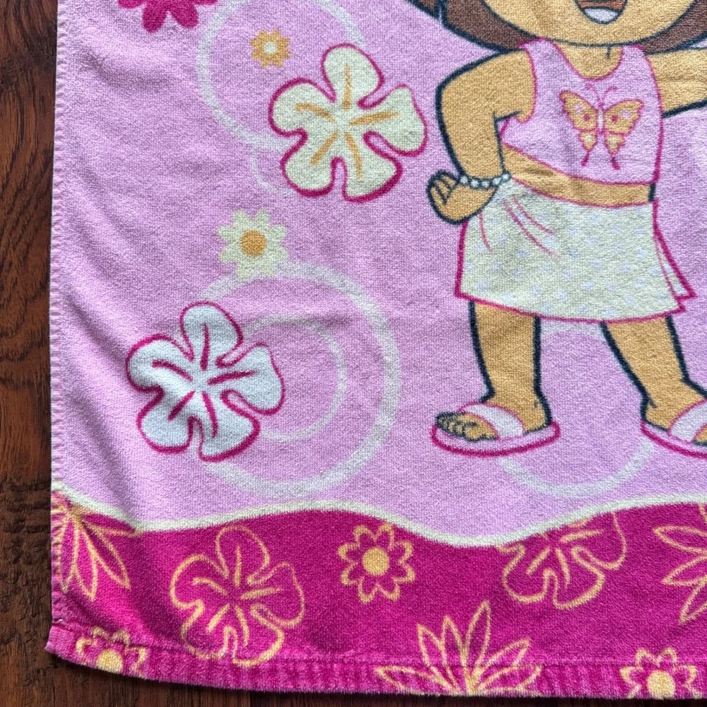 Vintage Dora The Explorer Beach Towel Pink Boots Hola Amigos Y2K Kidcore 42x23